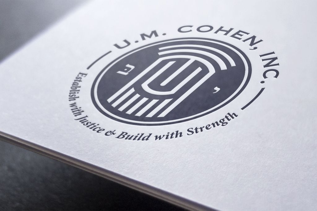 Logo design for a law firm, with custom iconograph