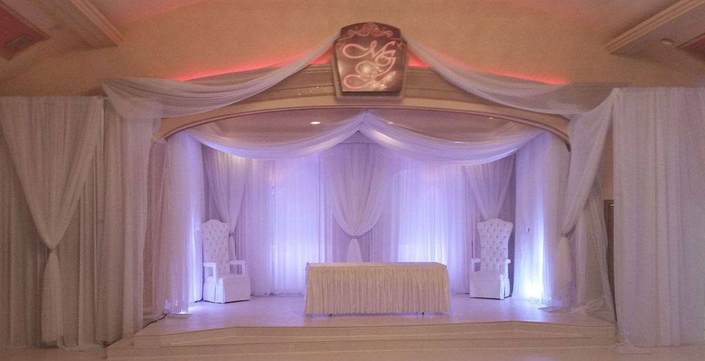 Pipe & Drape services + Lounge Furniture + Uplight