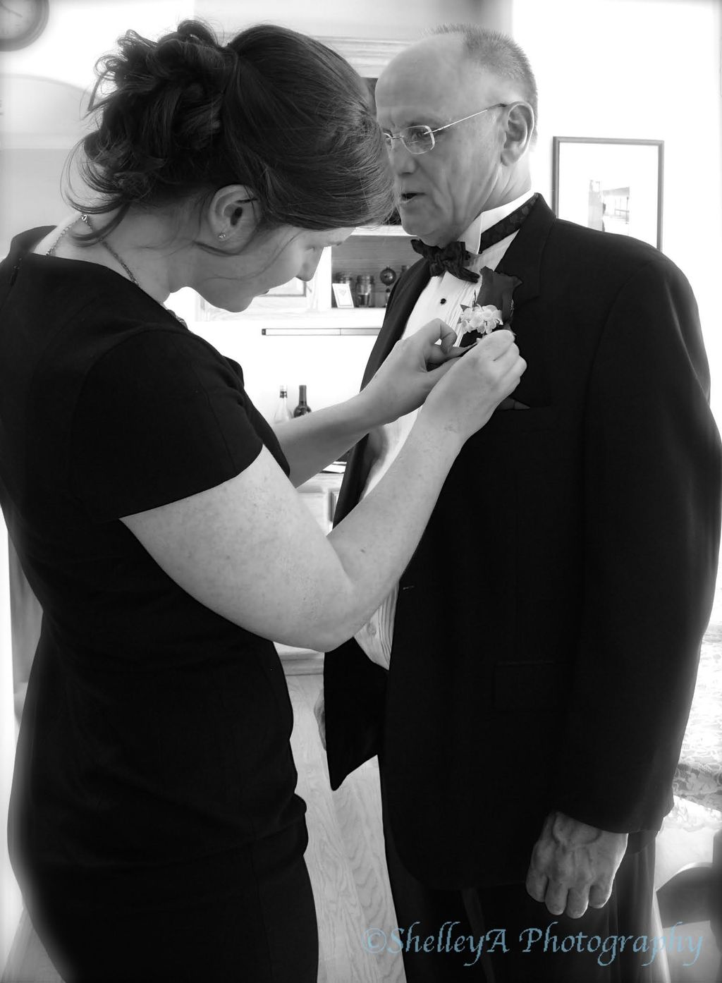 Finishing touches for groom
