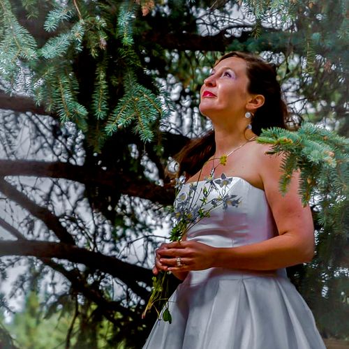 Beautiful Bride in the Pines
