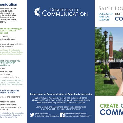 Brochure for the Department of Communication at Sa