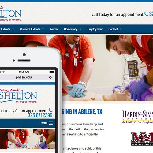 Patty Hanks Shelton School of Nursing Website Desi