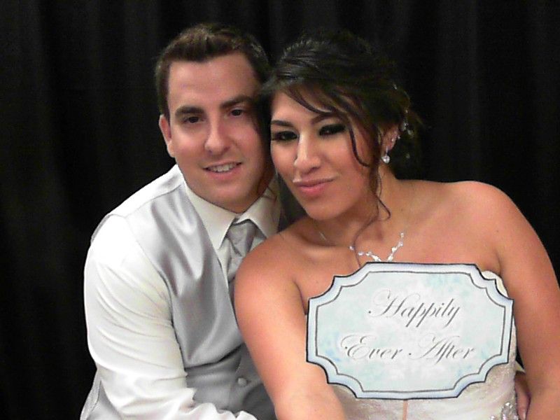 Photo booths are popular at wedding receptions.  T