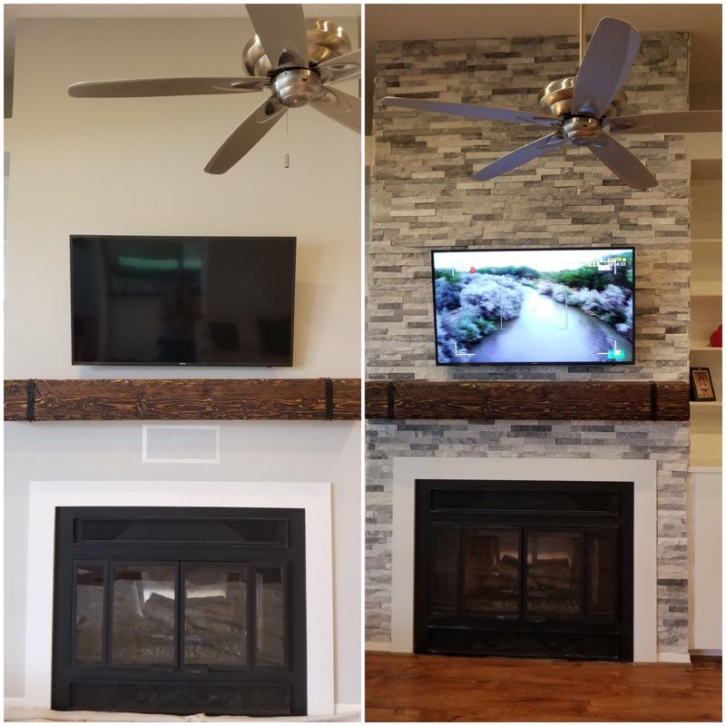 Fireplace update in Lake Conroe