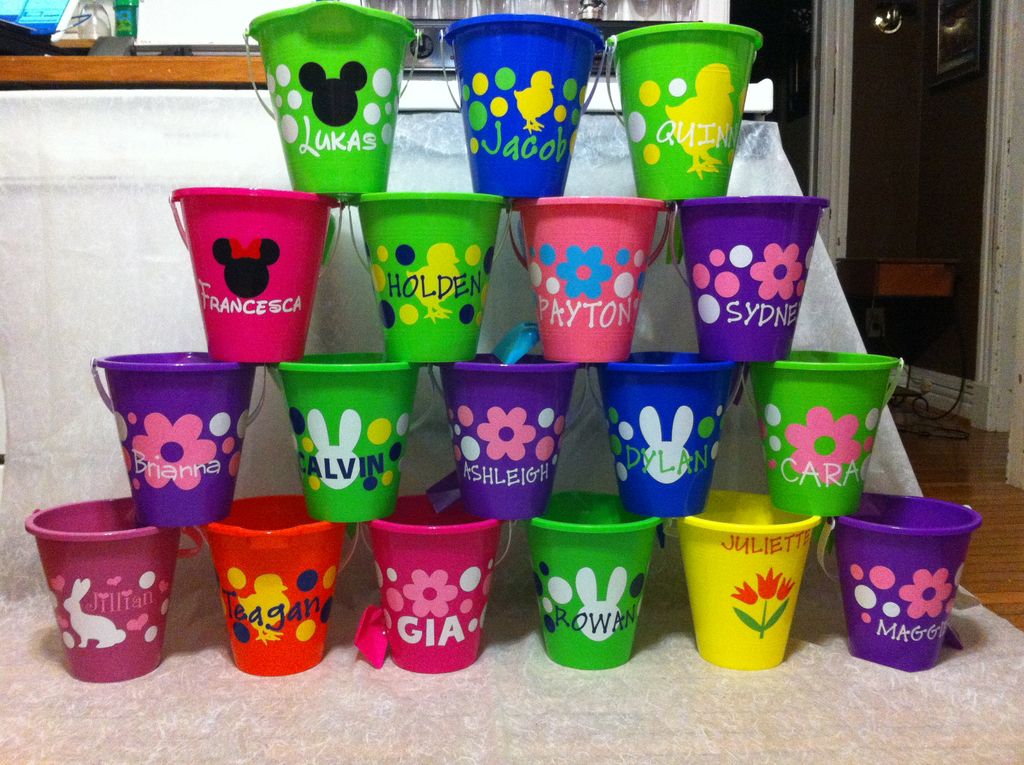 Sand/Easter Pails Customized with name and image $