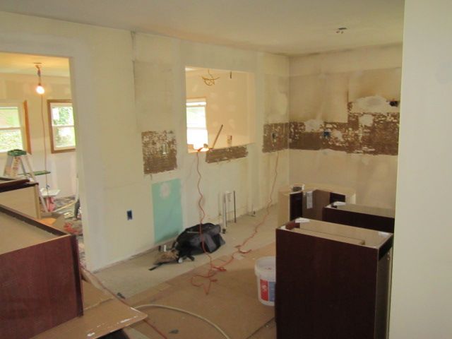 Beginning process of  the kitchen remodel of a who