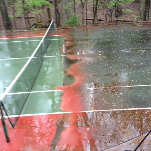 before and after tennis court