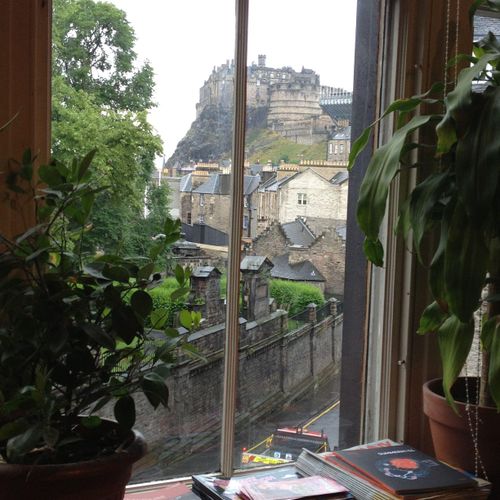 Edinburgh Castle as seen from the cafe J.K Rowling