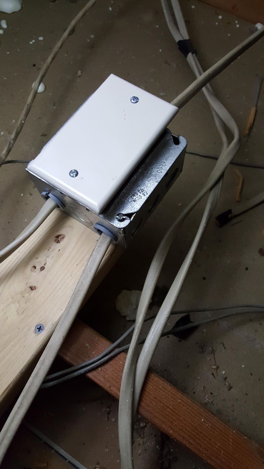 After repair of open splices in attic.