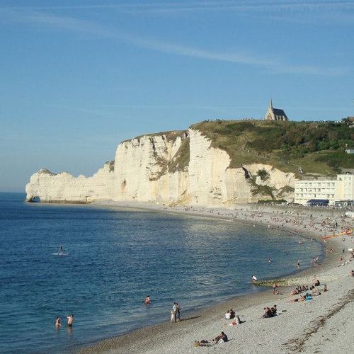 The city of Etretat, where I love to go to the bea