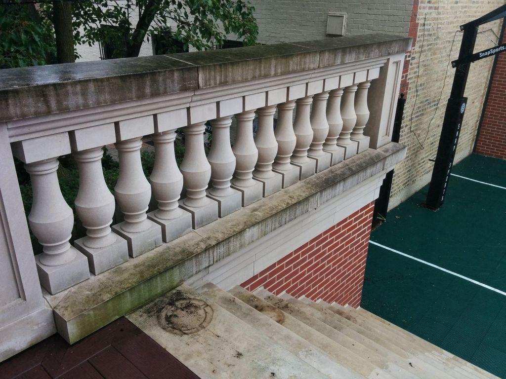 Moss and grim on limestone... BEFORE