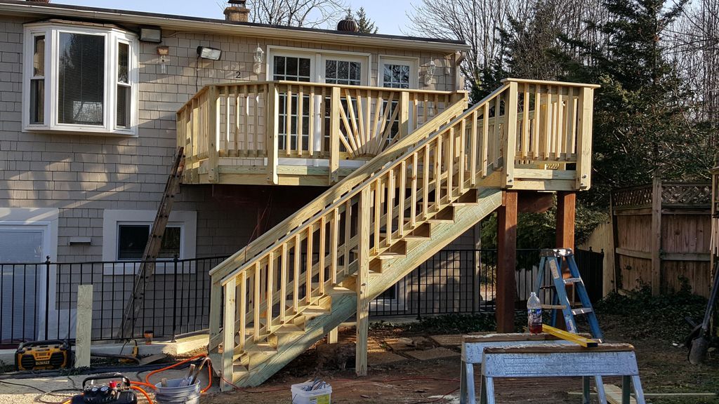 Wood deck rebuilt in Tacoma park..Finished