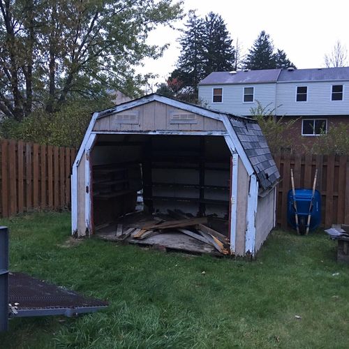 Shed demo/haul away (before)