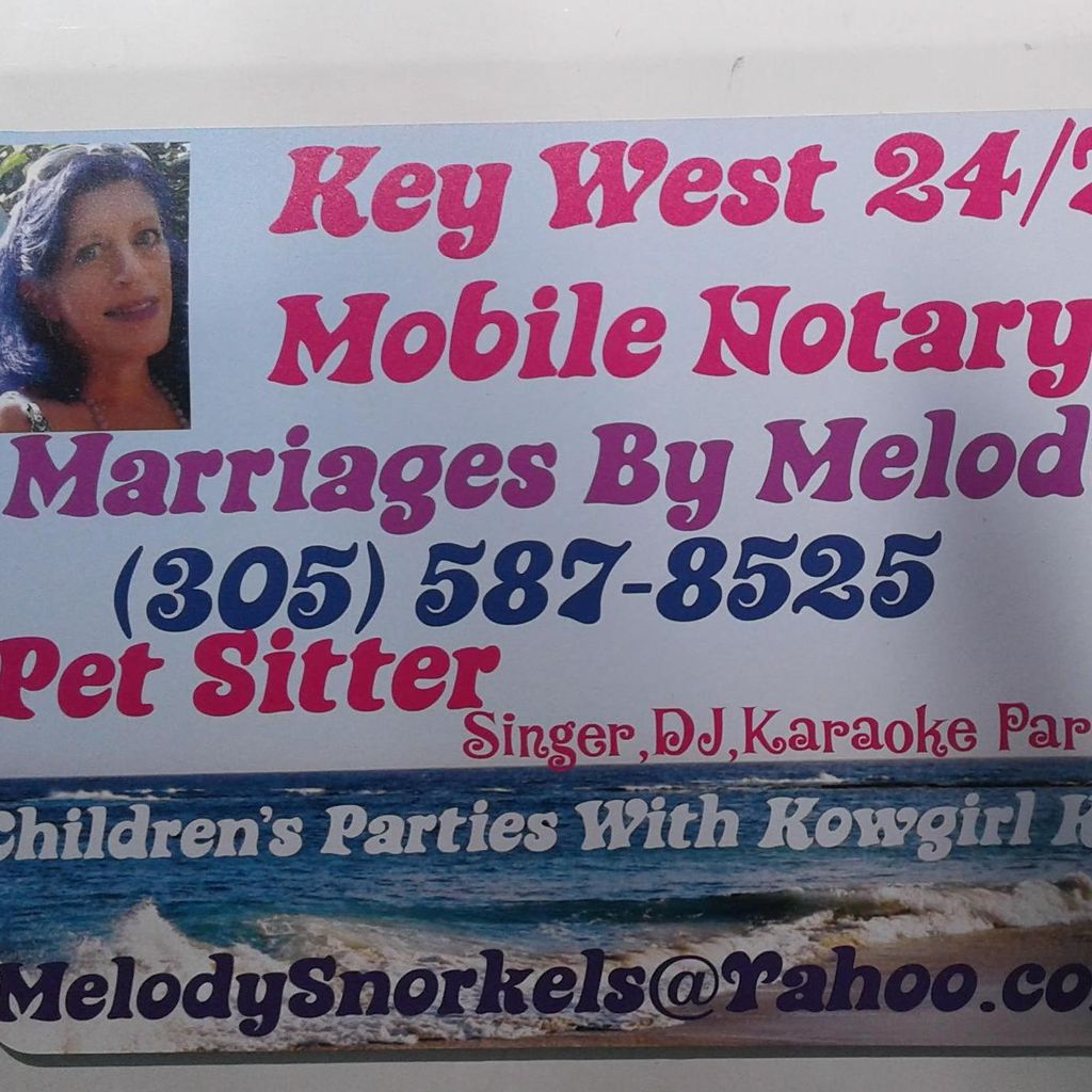 24/7 Mobile Notary: Marriages by Melody