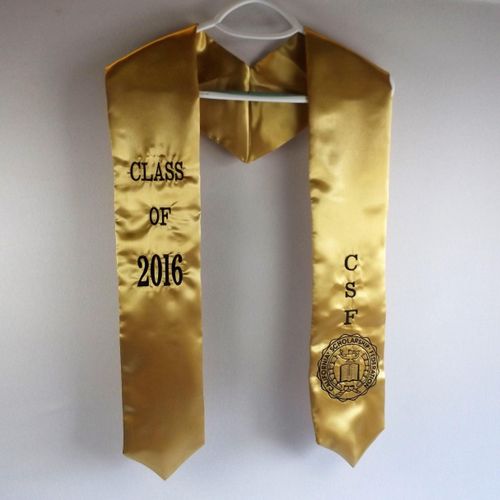 Graduation stole with custom embroidery
