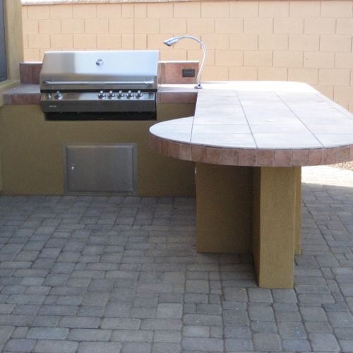 Counter top height BBQ with table