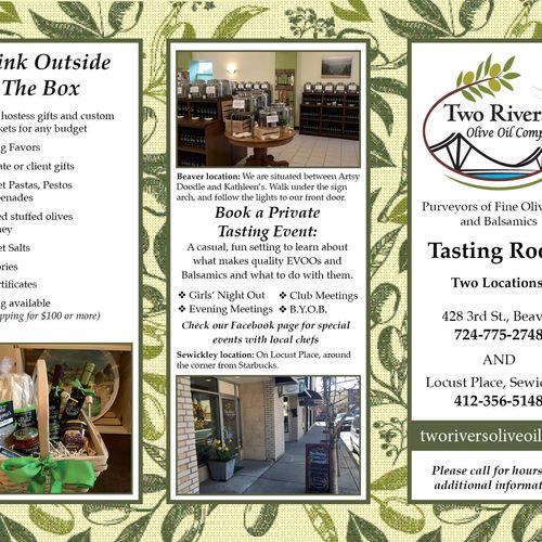Two Rivers Olive Oil Brochure, Outside