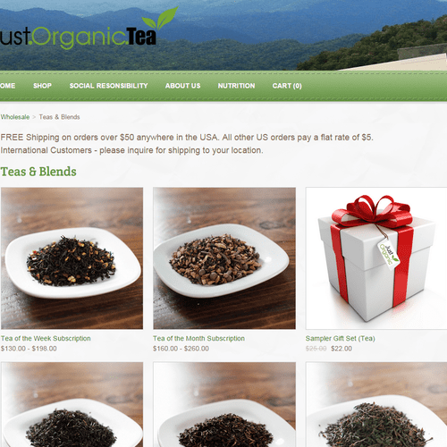 Website designed for Just Organic Tea in Grove Cit