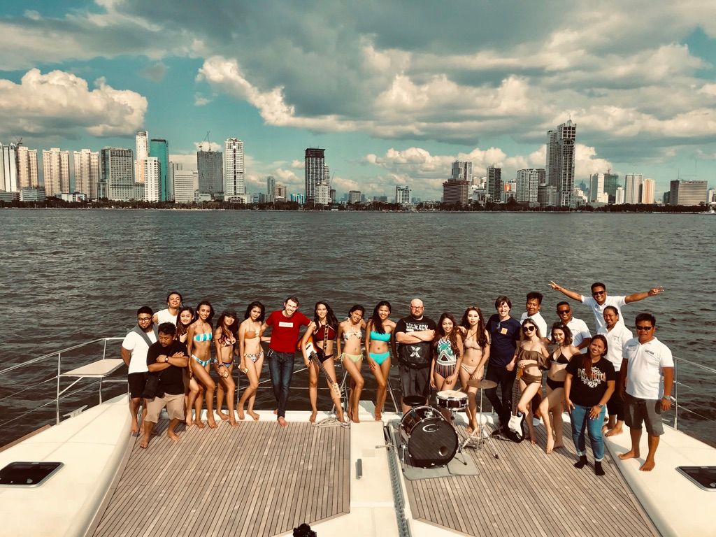 The cast and crew of the Manila video shoot