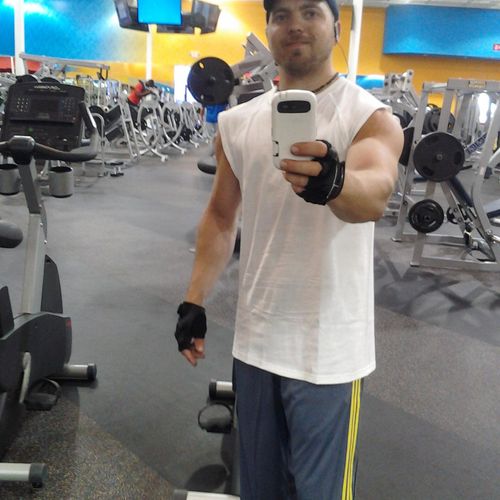 Fitness Trainer Anthony working out while becoming