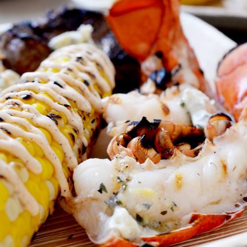 Grilled Lobster Tails served with Grilled Mexican 