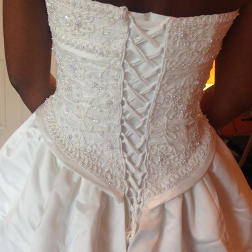 Wedding gown corset making