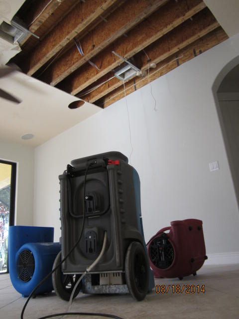 AC unit leaked from the second floor, drying out t