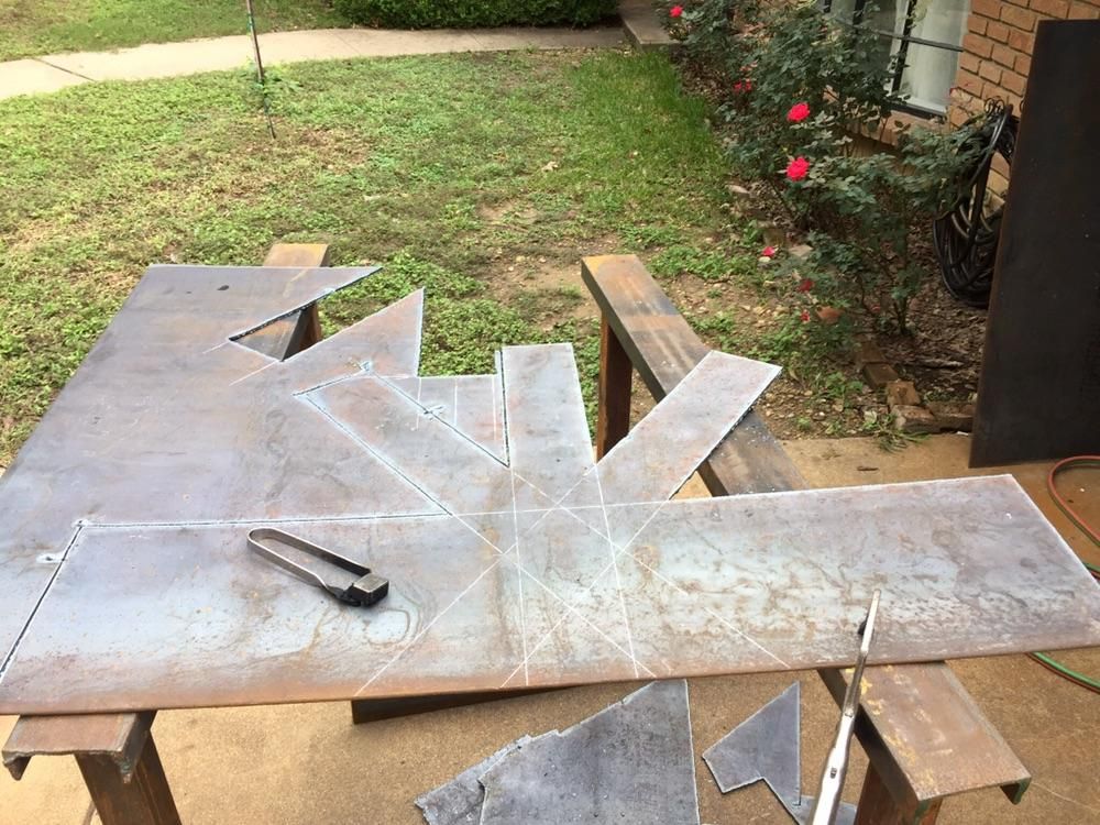 Cutting out the 5 legged truss brackets 