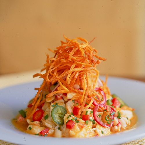 Photograph of ceviche dish for a magazine cover.