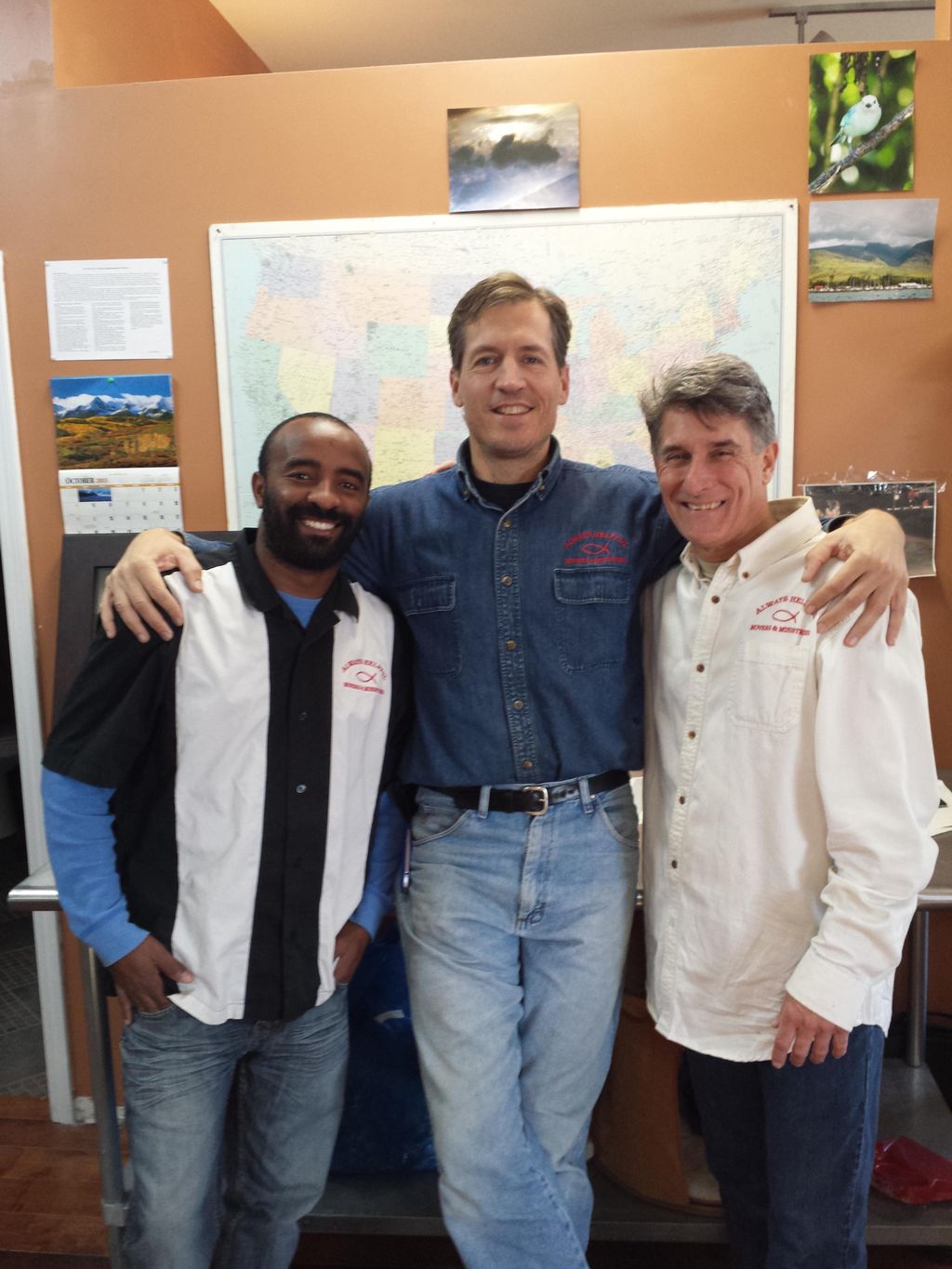 The owner with the general manager, and missions m