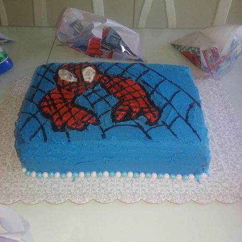 Spider Man Strawberry Cake