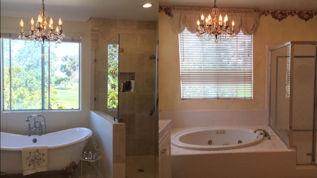 Bathroom remodel - Before and after