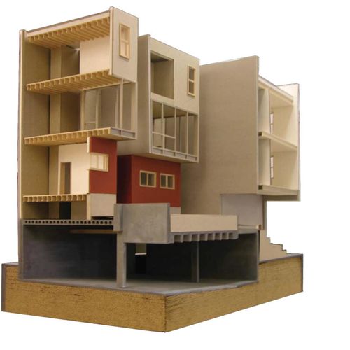 Sectional model for a mixed-use project on Blake S