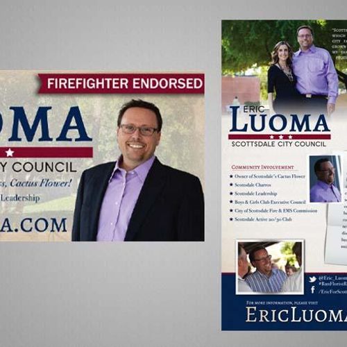 Tri-fold direct mail piece for a city council cand