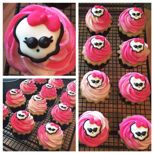 Cupcakes for a Monster High themed birthday party