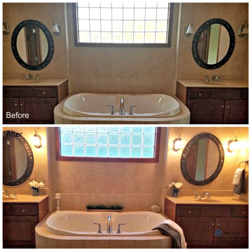 Home staging project master bathroom before and af
