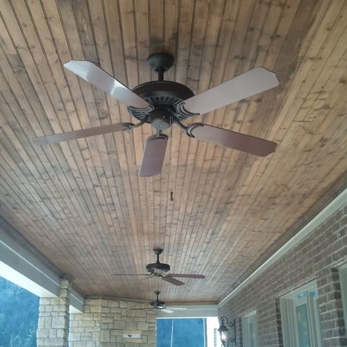 Painted and Stained Home.  Stained this Ceiling of