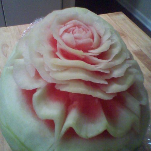 Carved watermelon centerpiece