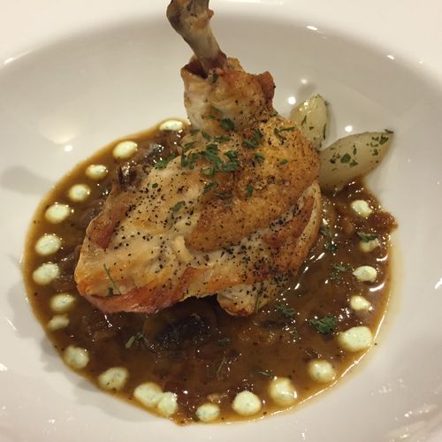Chicken Chasseur with torn parsnip and Cilantro & 