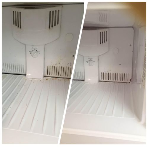 Before and After....deep clean of freezer
