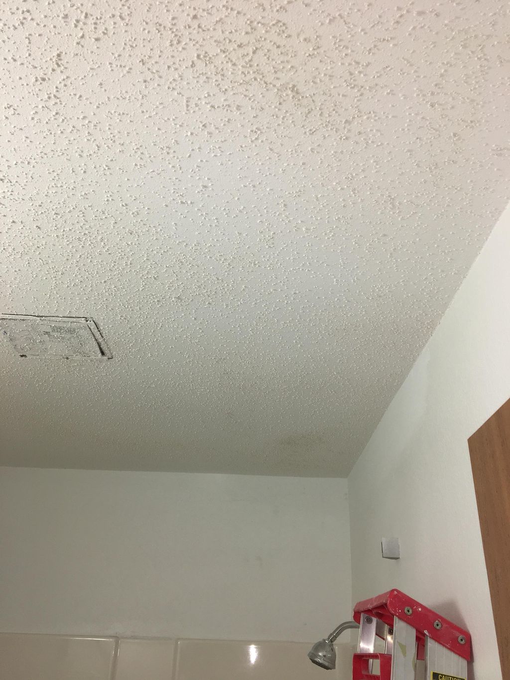 After picture, fixed drywall ceiling and applied a