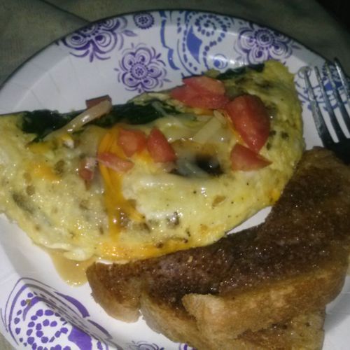 Spinach and crab omelet