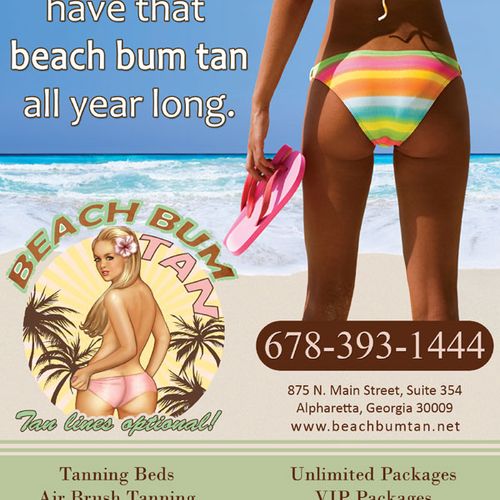Branding:  Logo and advertisement for a Tanning Sa