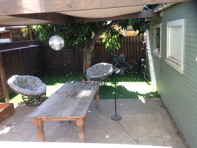Here is part of the backyard.  Dogs love to lay un