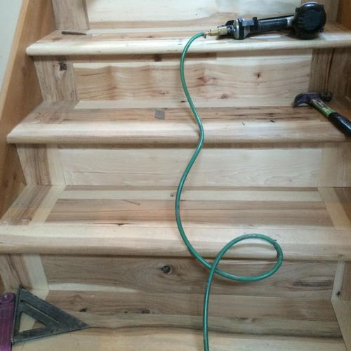 natural hickory stairs