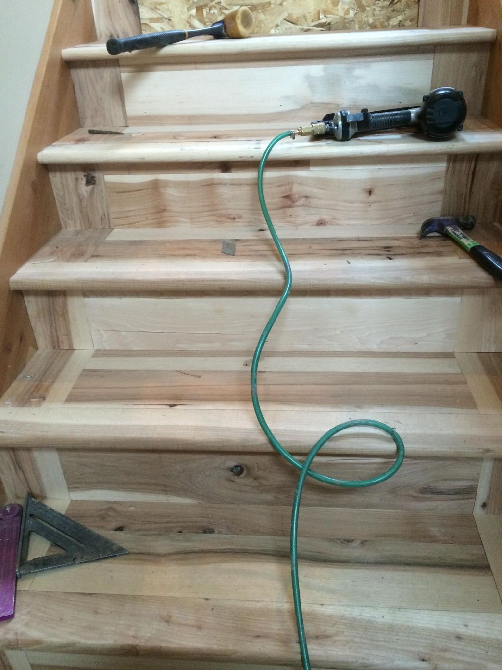 natural hickory stairs