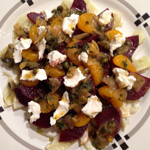 Roasted Beets and Fennel
Manderin oranges
Goat che