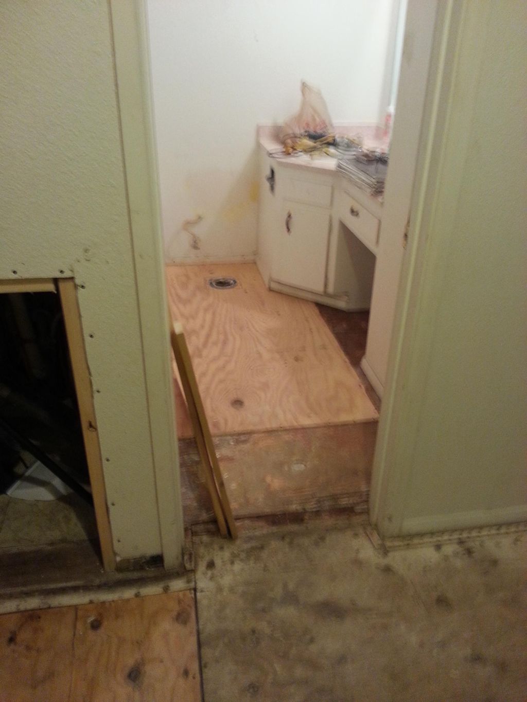 Before picture of a bathroom we did