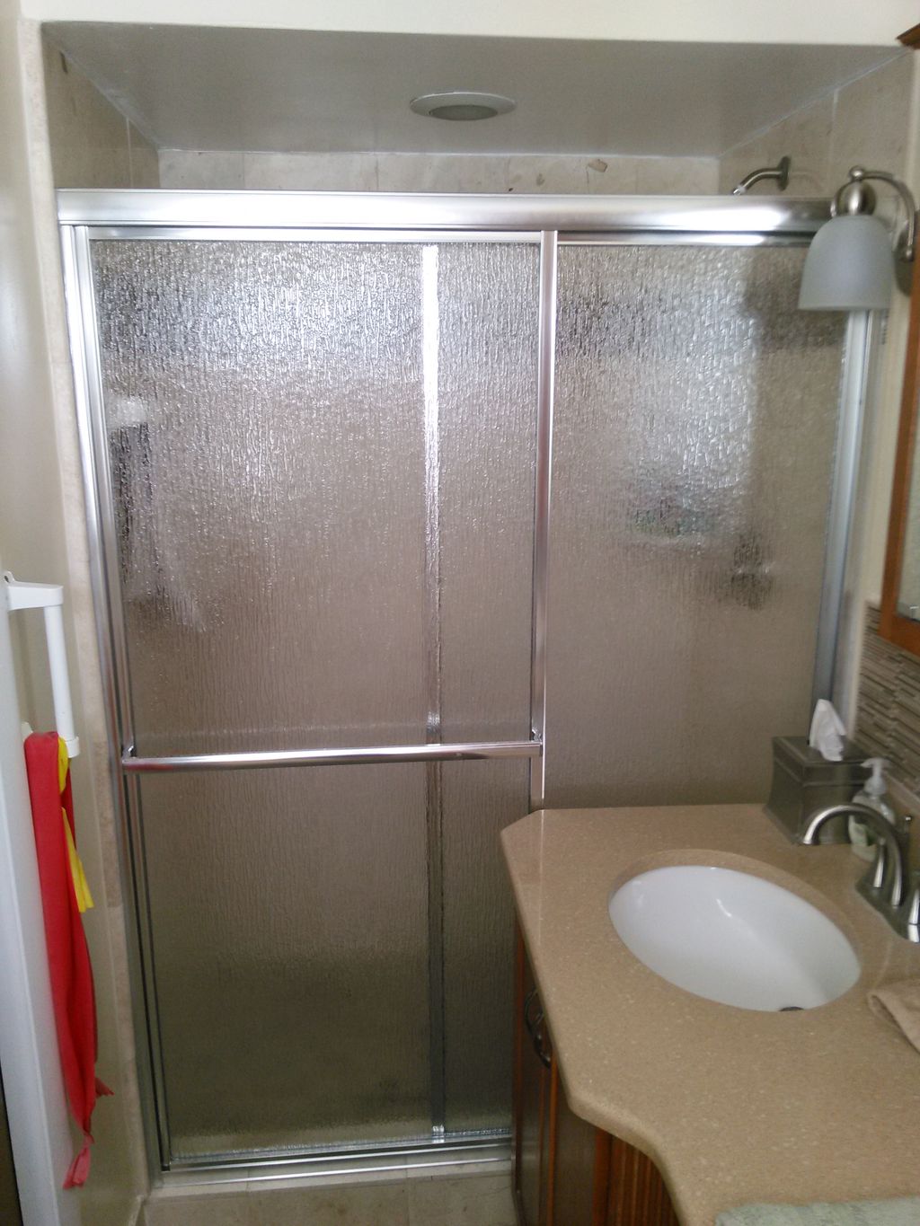Glass shower doors installed