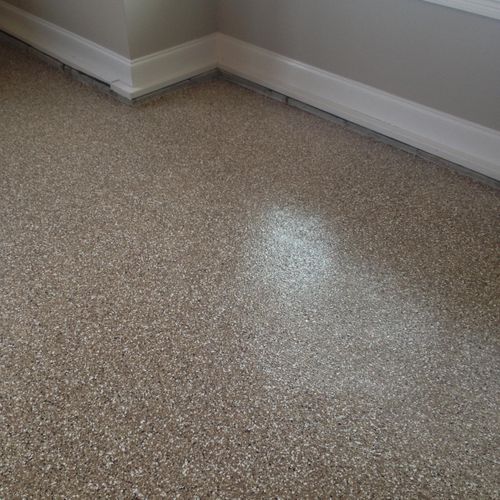 Chipped epoxy floor for garages and basements